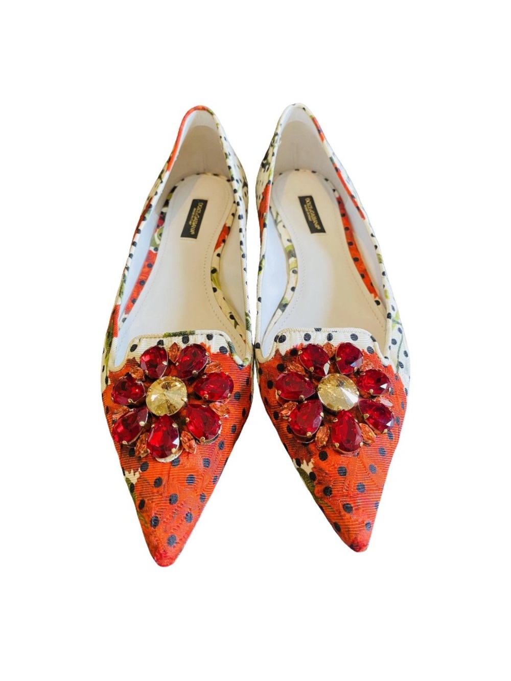 🛍️Authentic Dolce & Gabbana Taormina Crystal Embellished Flats Size 38/US 8